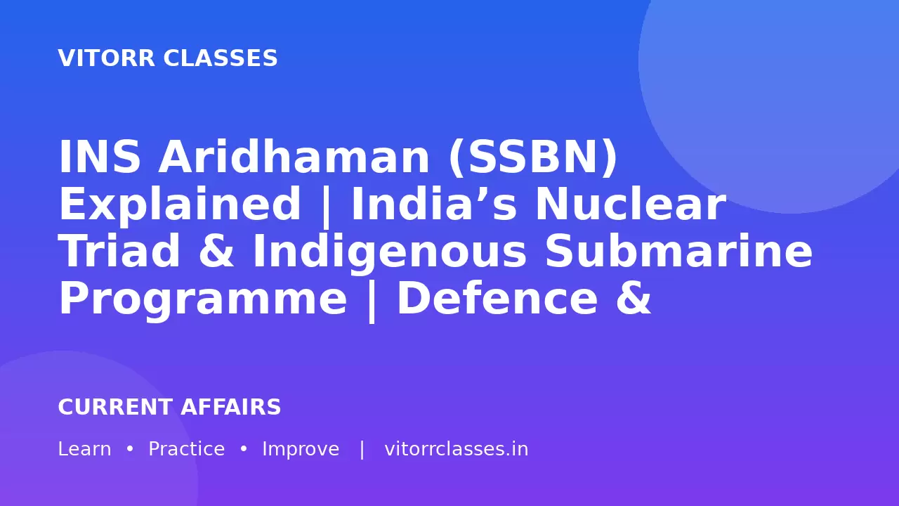 INS Aridhaman (SSBN) Explained | India’s Nuclear Triad & Indigenous Submarine Programme | Defence & Security for UPSC