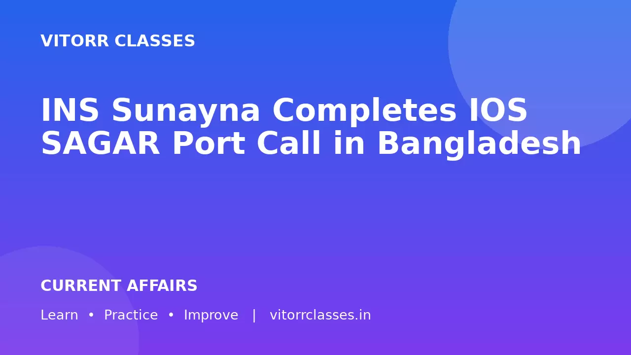 INS Sunayna Completes IOS SAGAR Port Call in Bangladesh