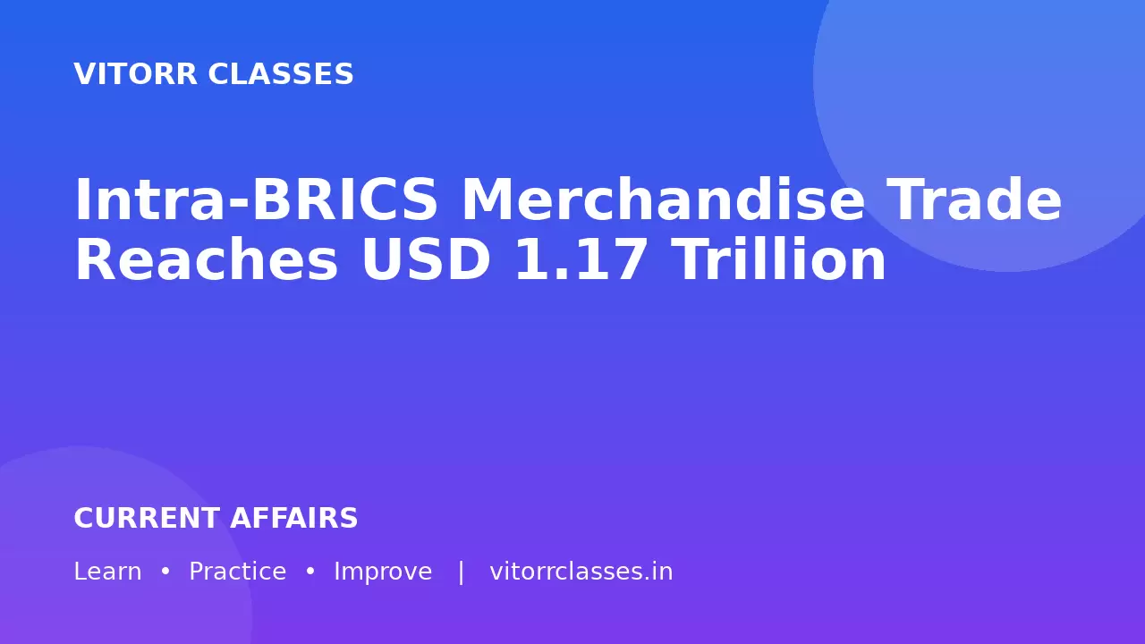 Intra-BRICS Merchandise Trade Reaches USD 1.17 Trillion