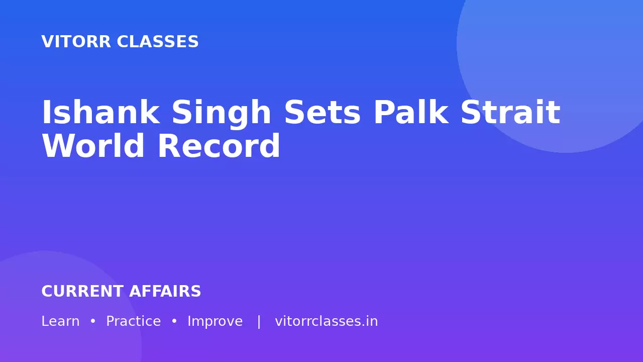 Ishank Singh Sets Palk Strait World Record