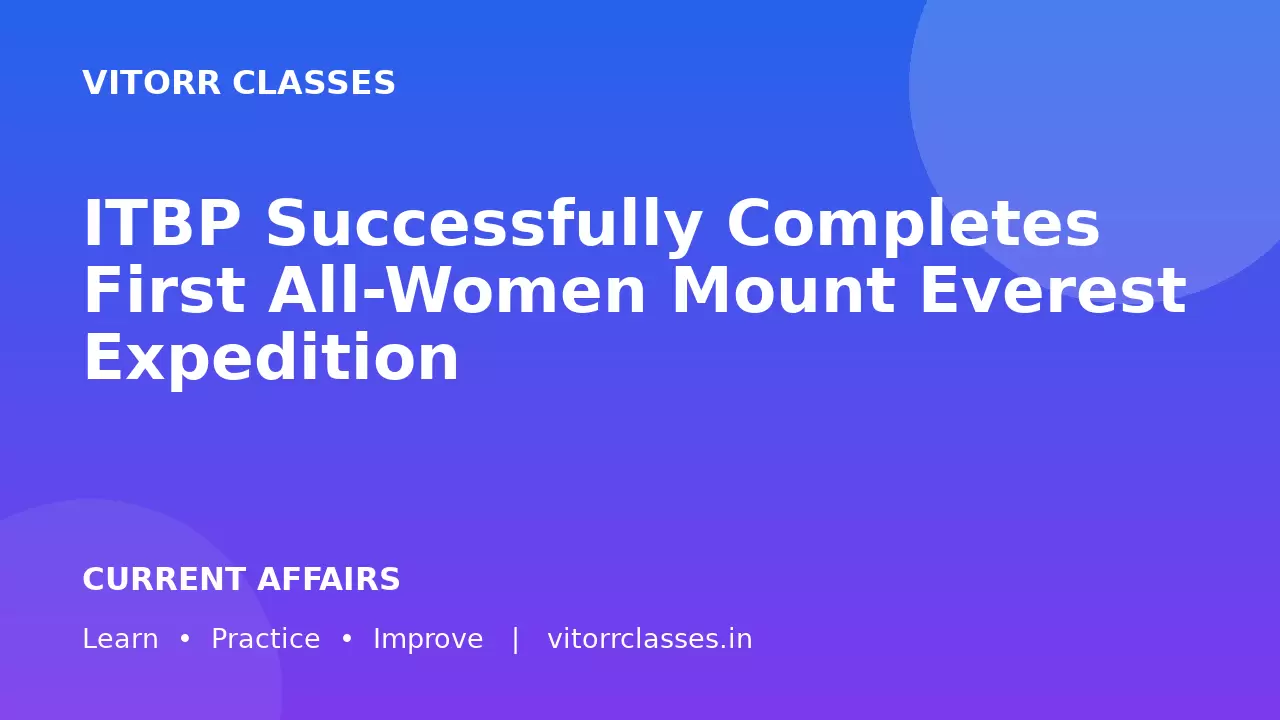 ITBP Successfully Completes First All-Women Mount Everest Expedition
