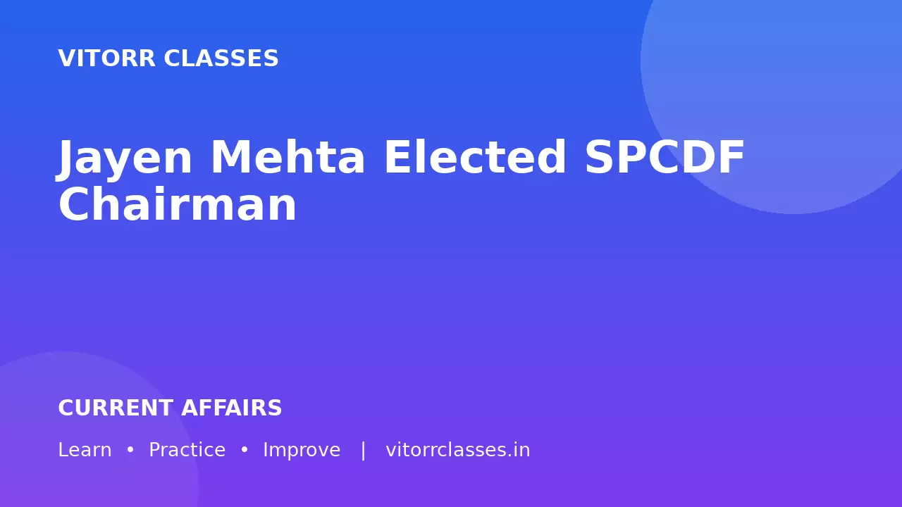 Jayen Mehta Elected SPCDF Chairman