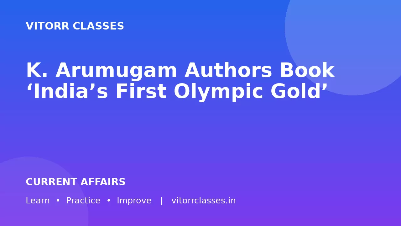 K. Arumugam Authors Book ‘India’s First Olympic Gold’