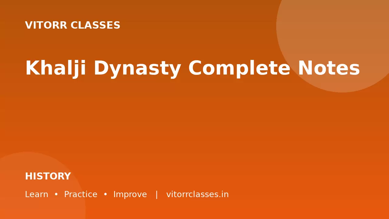 Khalji Dynasty Complete Notes | खिलजी वंश सम्पूर्ण नोट्स
