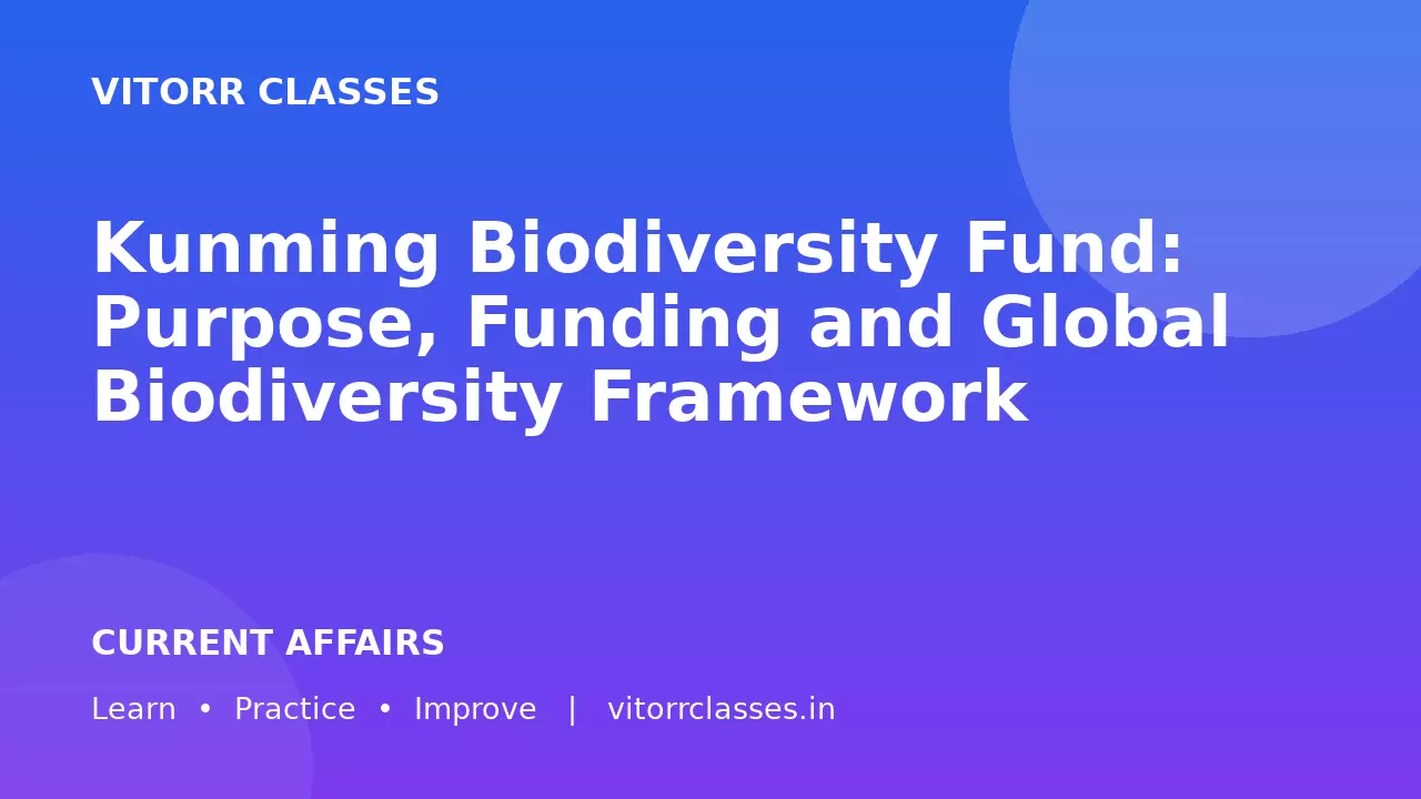 Kunming Biodiversity Fund: Purpose, Funding and Global Biodiversity Framework