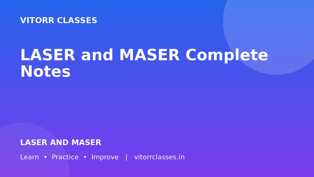 LASER and MASER Complete Notes | लेजर और मेजर