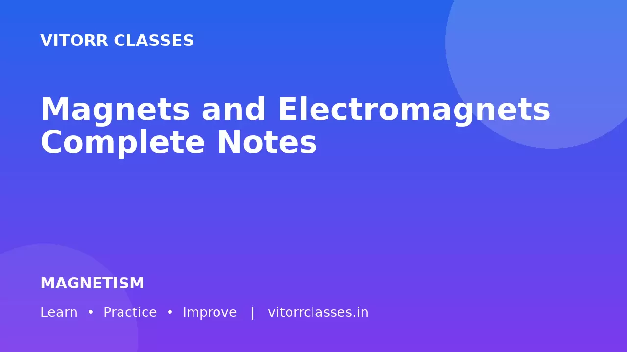 Magnets and Electromagnets Complete Notes | चुंबक और विद्युतचुंबक