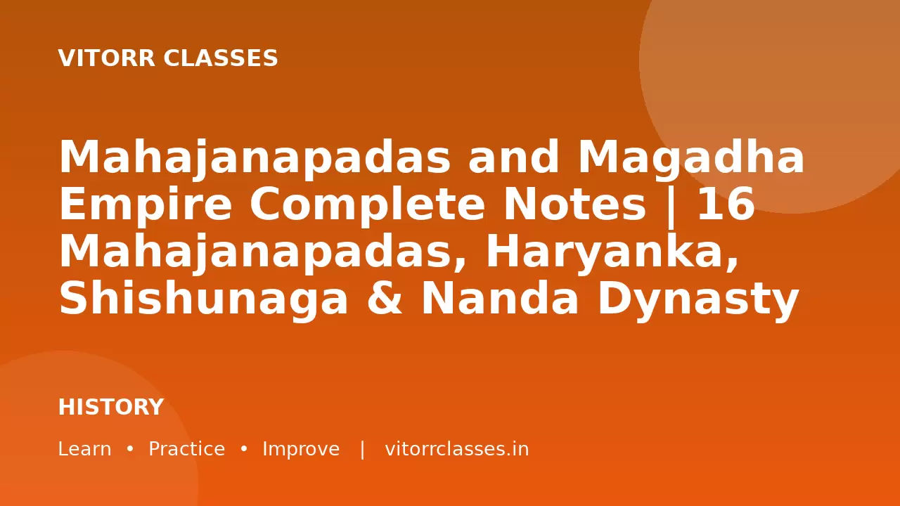 Mahajanapadas and Magadha Empire Complete Notes | 16 Mahajanapadas, Haryanka, Shishunaga & Nanda Dynasty for UPSC, SSC, Railway