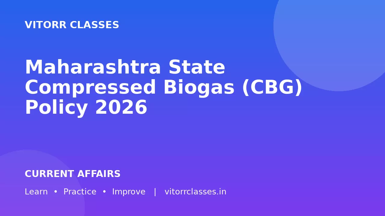 Maharashtra State Compressed Biogas (CBG) Policy 2026