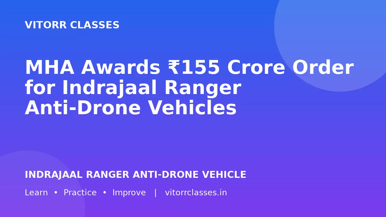 MHA Awards ₹155 Crore Order for Indrajaal Ranger Anti-Drone Vehicles