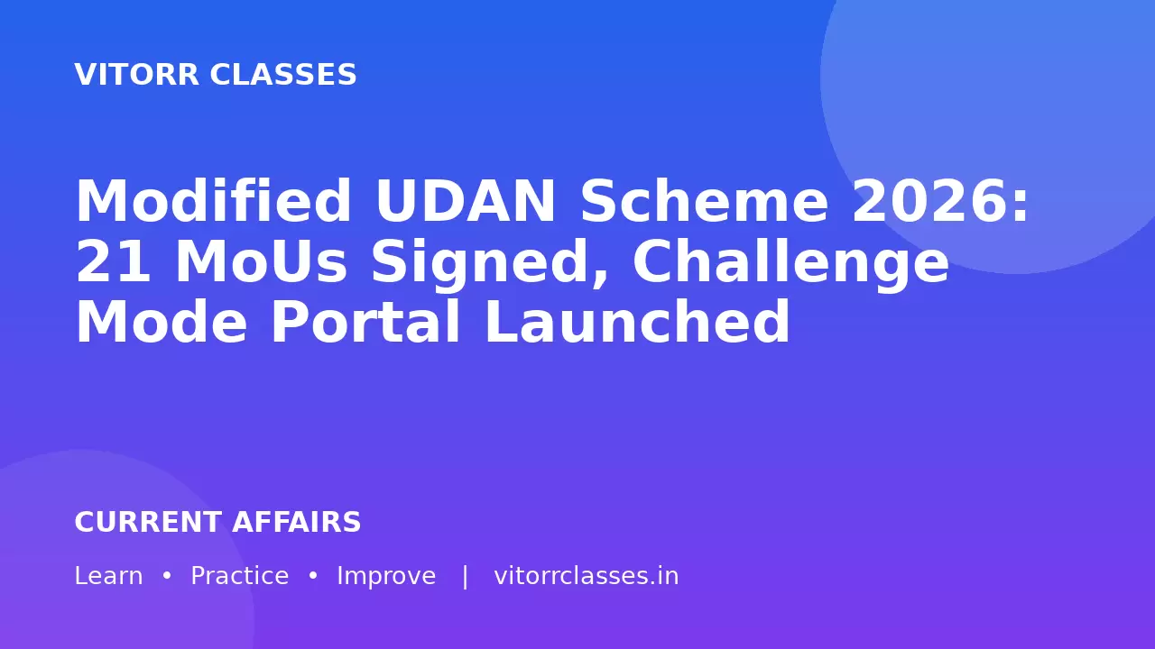 Modified UDAN Scheme 2026: 21 MoUs Signed, Challenge Mode Portal Launched | उड़ान योजना का नया चरण