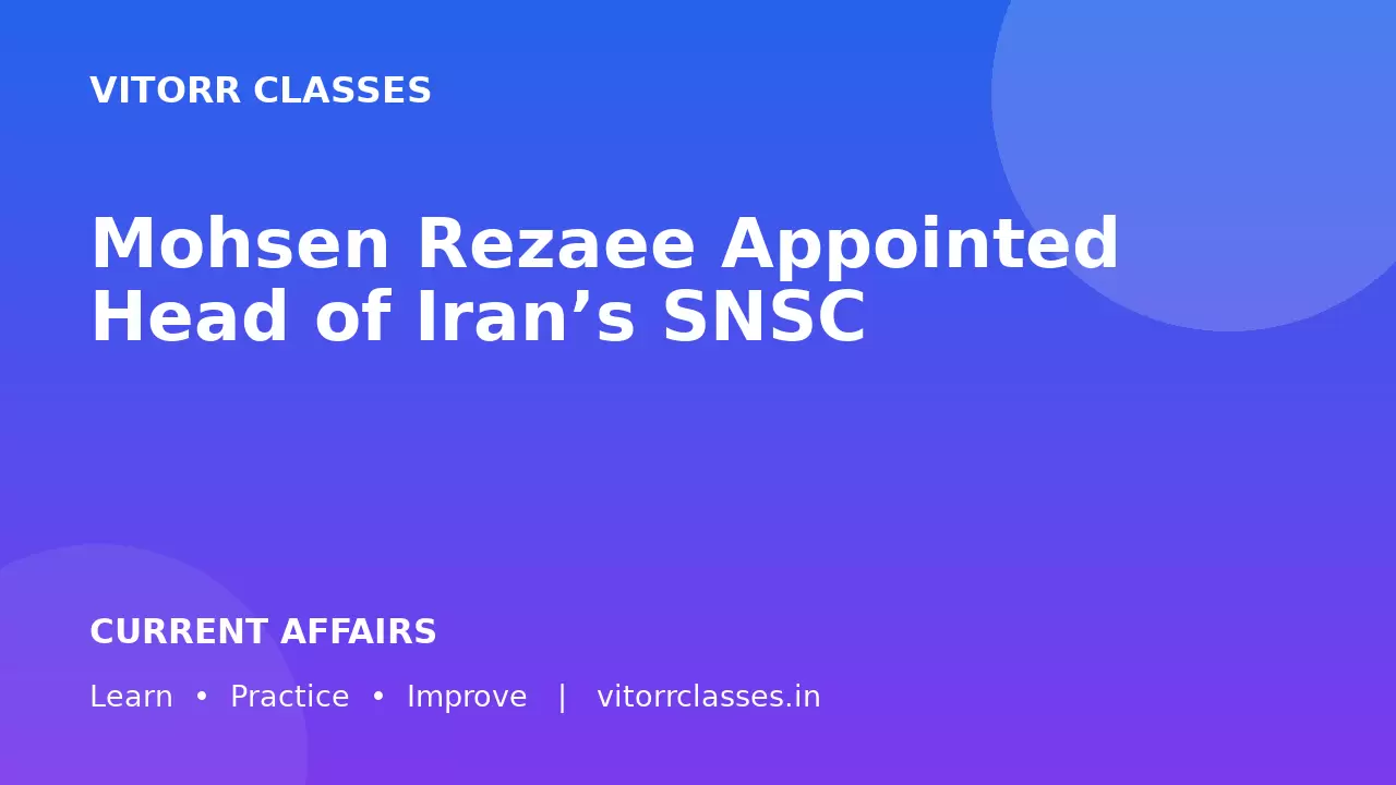 Mohsen Rezaee Appointed Head of Iran’s SNSC