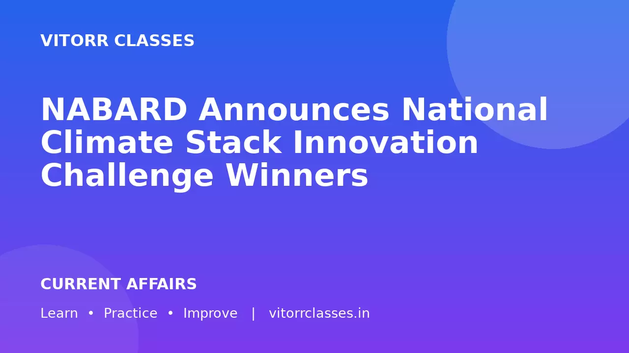 NABARD Announces National Climate Stack Innovation Challenge Winners