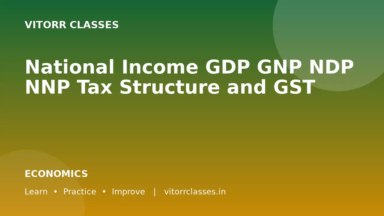 National Income GDP GNP NDP NNP Tax Structure and GST | राष्ट्रीय आय GDP GNP NDP NNP कर संरचना एवं GST