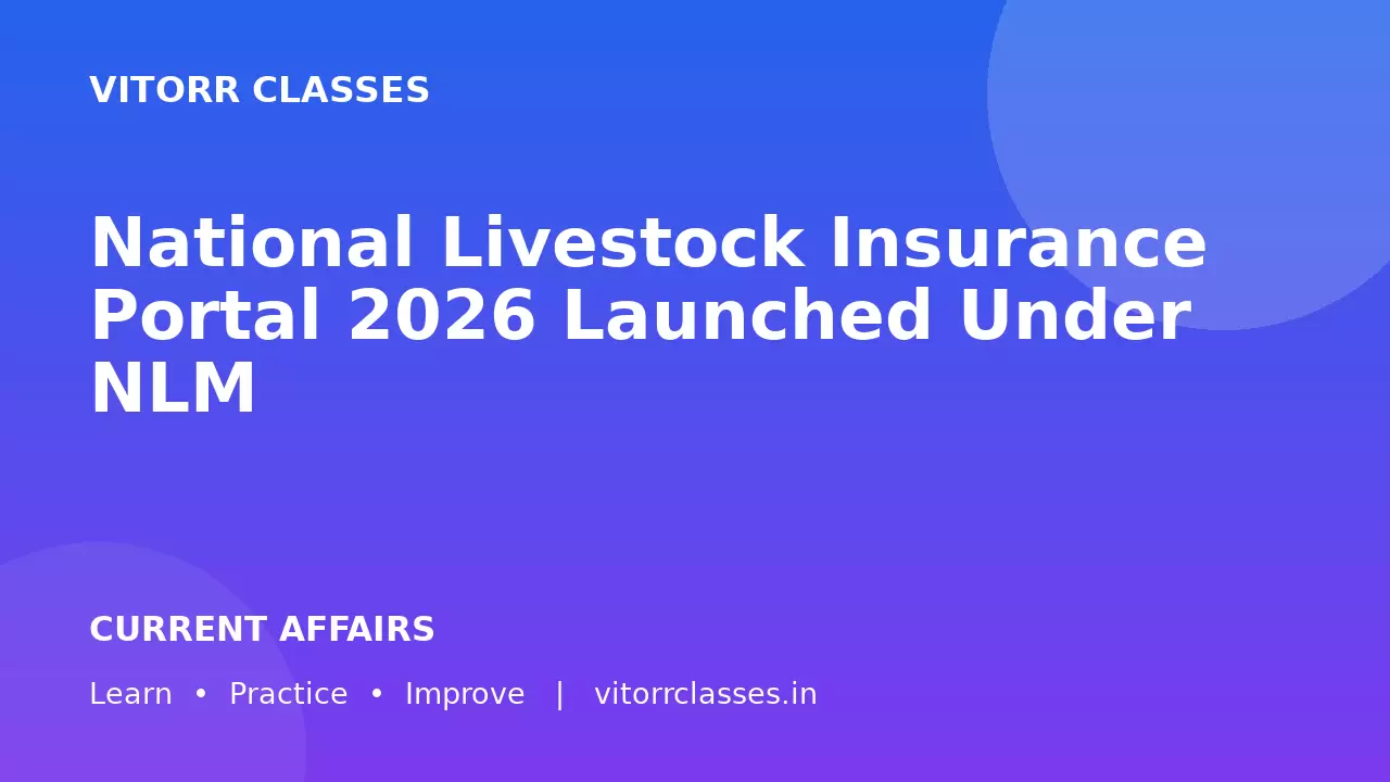 National Livestock Insurance Portal 2026 Launched Under NLM | राष्ट्रीय पशुधन बीमा पोर्टल 2026