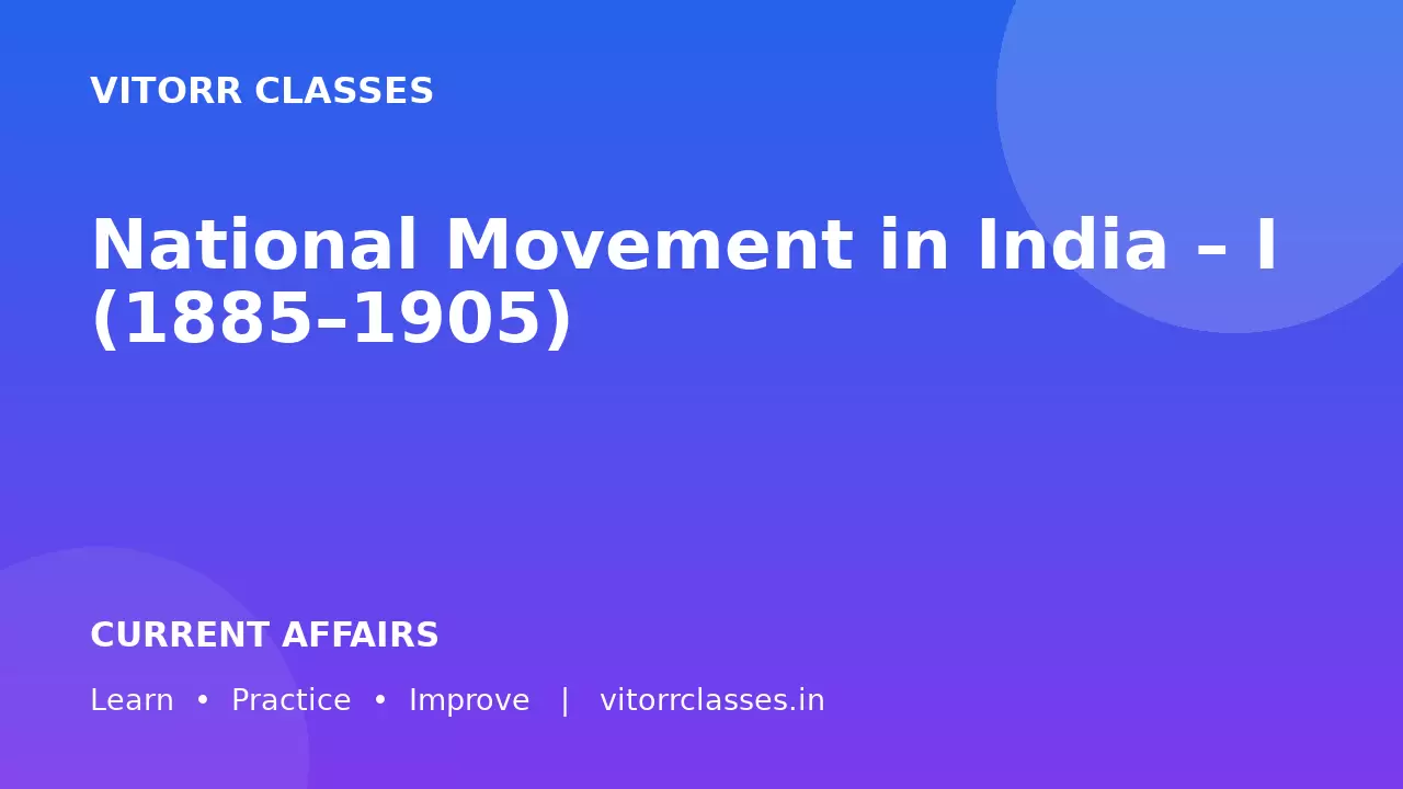 National Movement in India – I (1885–1905)