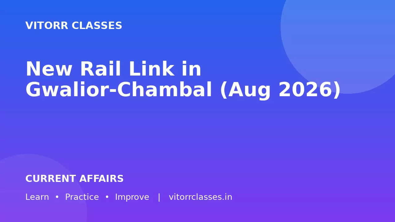 New Rail Link in Gwalior-Chambal (Aug 2026)