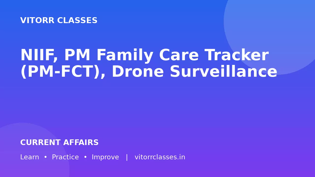 NIIF, PM Family Care Tracker (PM-FCT), Drone Surveillance एवं Baaz Battalion