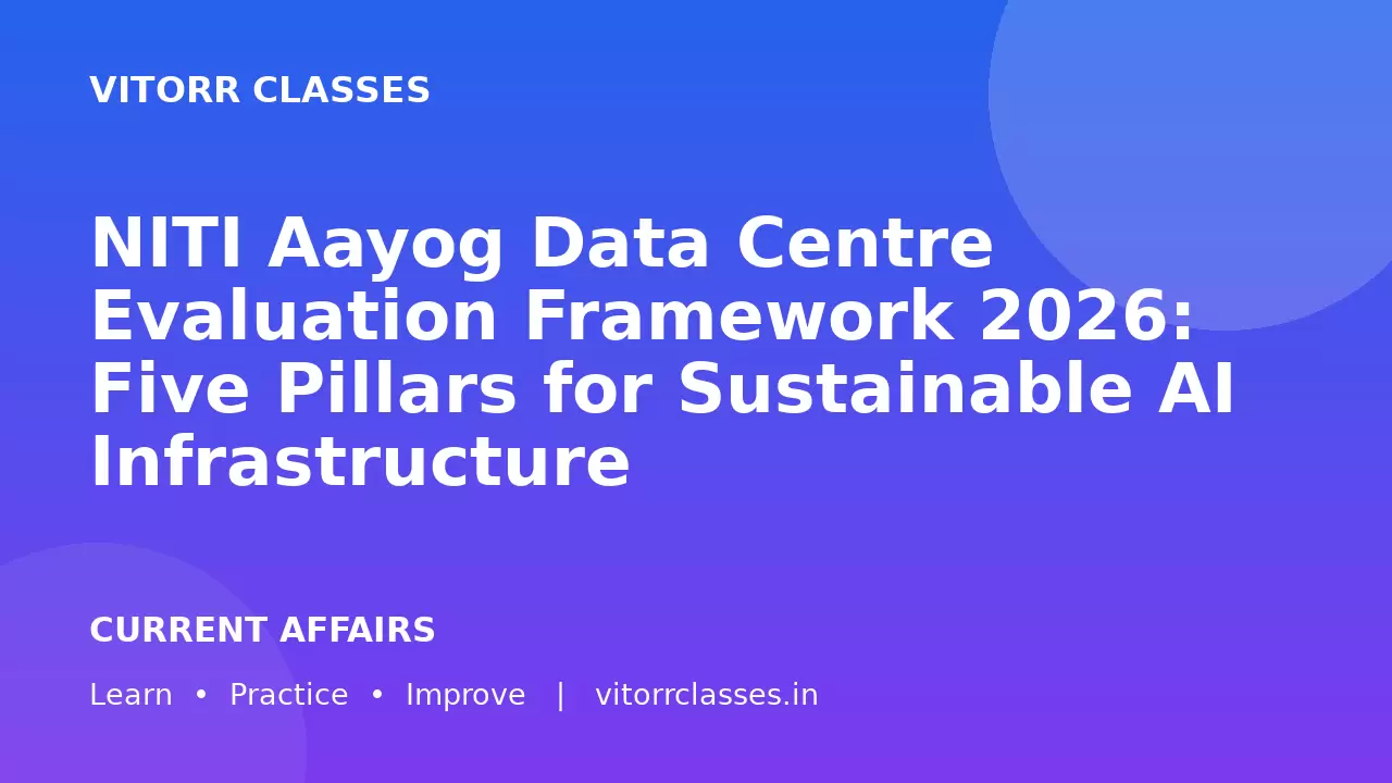 NITI Aayog Data Centre Evaluation Framework 2026: Five Pillars for Sustainable AI Infrastructure | नीति आयोग डेटा सेंटर मूल्यांकन ढांचा 2026