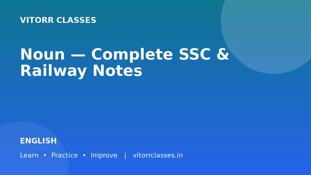 Noun — Complete SSC & Railway Notes