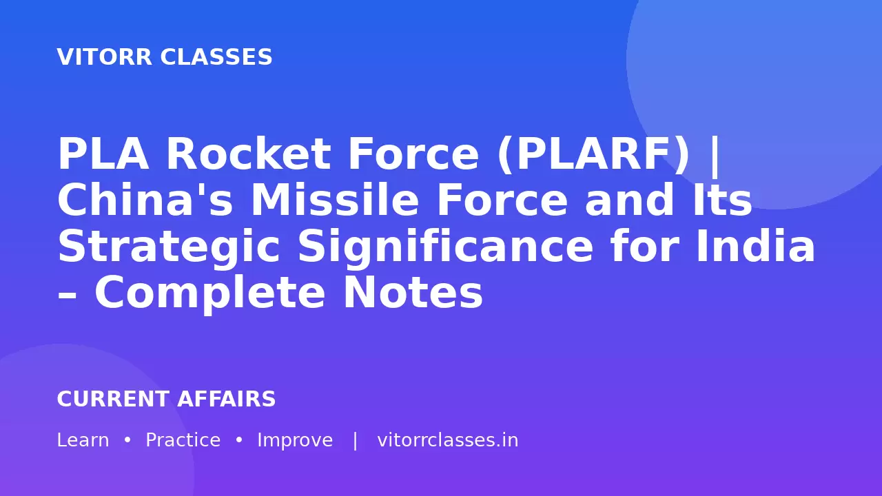 PLA Rocket Force (PLARF) | China's Missile Force and Its Strategic Significance for India – Complete Notes