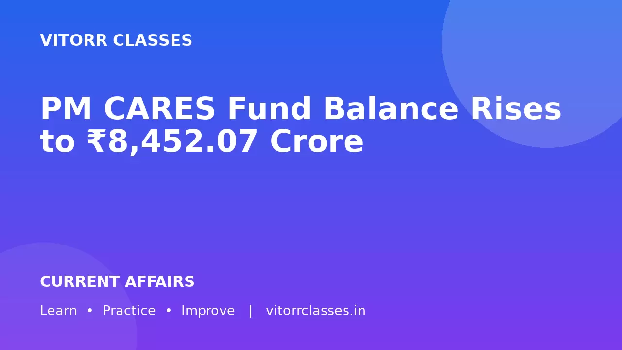 PM CARES Fund Balance Rises to ₹8,452.07 Crore