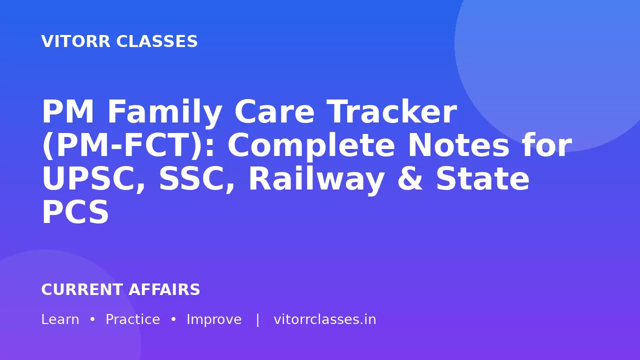 PM Family Care Tracker (PM-FCT): Complete Notes for UPSC, SSC, Railway & State PCS