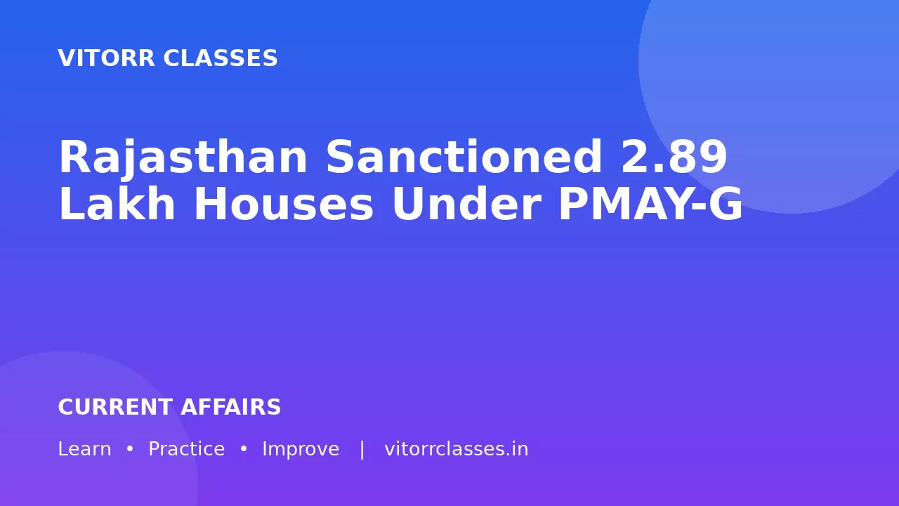Rajasthan Sanctioned 2.89 Lakh Houses Under PMAY-G