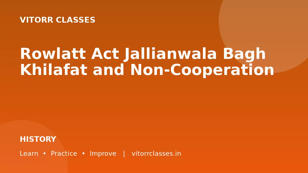 Rowlatt Act Jallianwala Bagh Khilafat and Non-Cooperation | रॉलेट एक्ट जलियांवाला बाग खिलाफत एवं असहयोग