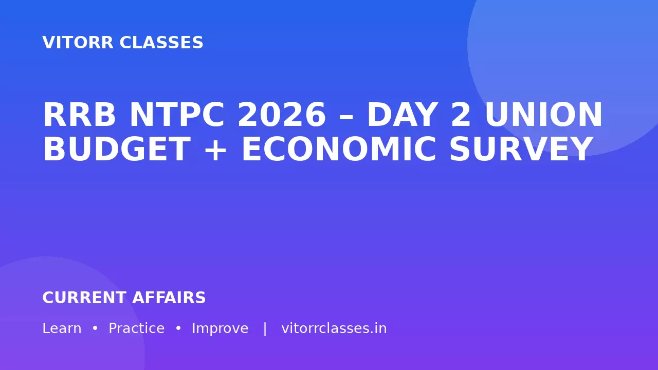 RRB NTPC 2026 – DAY 2  UNION BUDGET + ECONOMIC SURVEY