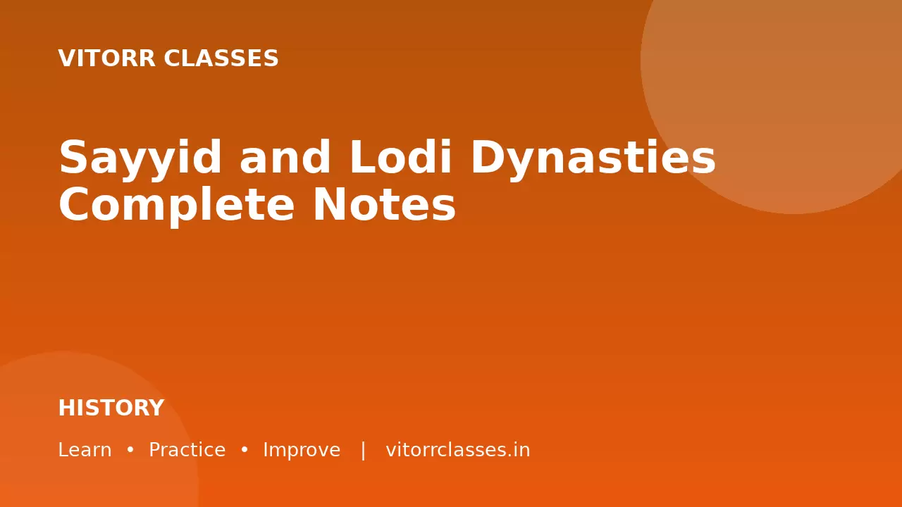 Sayyid and Lodi Dynasties Complete Notes | सैय्यद और लोदी वंश सम्पूर्ण नोट्स