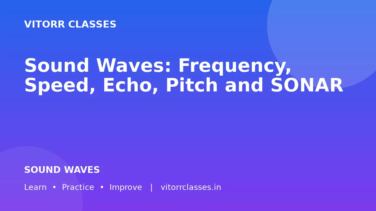 Sound Waves: Frequency, Speed, Echo, Pitch and SONAR | ध्वनि