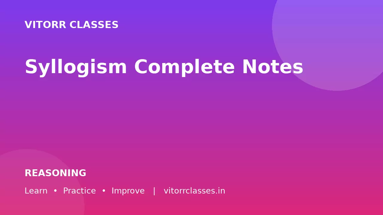 Syllogism Complete Notes | न्यायवाक्य सम्पूर्ण नोट्स
