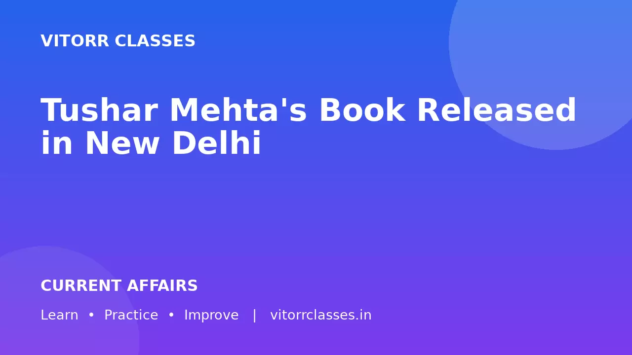 Tushar Mehta's Book Released in New Delhi