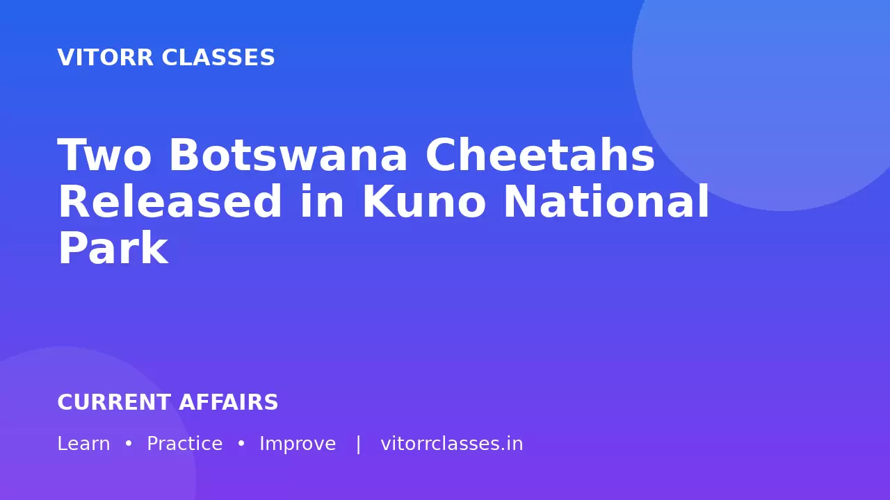 Two Botswana Cheetahs Released in Kuno National Park