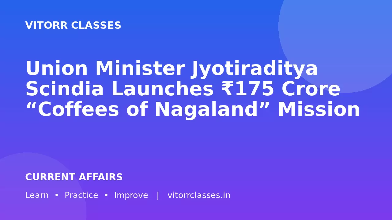 Union Minister Jyotiraditya Scindia Launches ₹175 Crore “Coffees of Nagaland” Mission