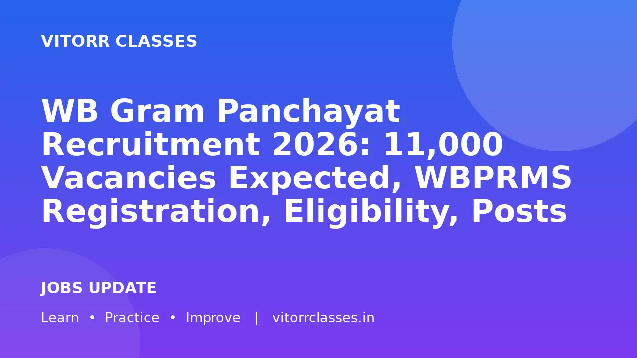WB Gram Panchayat Recruitment 2026: 11,000 Vacancies Expected, WBPRMS Registration, Eligibility, Posts & Latest Update