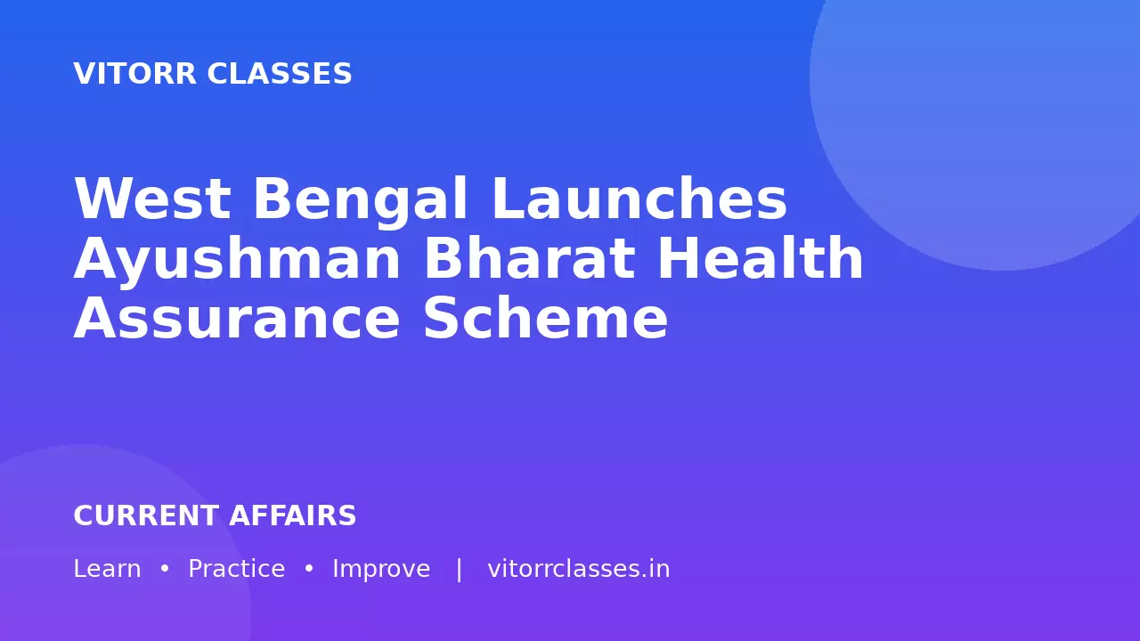 West Bengal Launches Ayushman Bharat Health Assurance Scheme