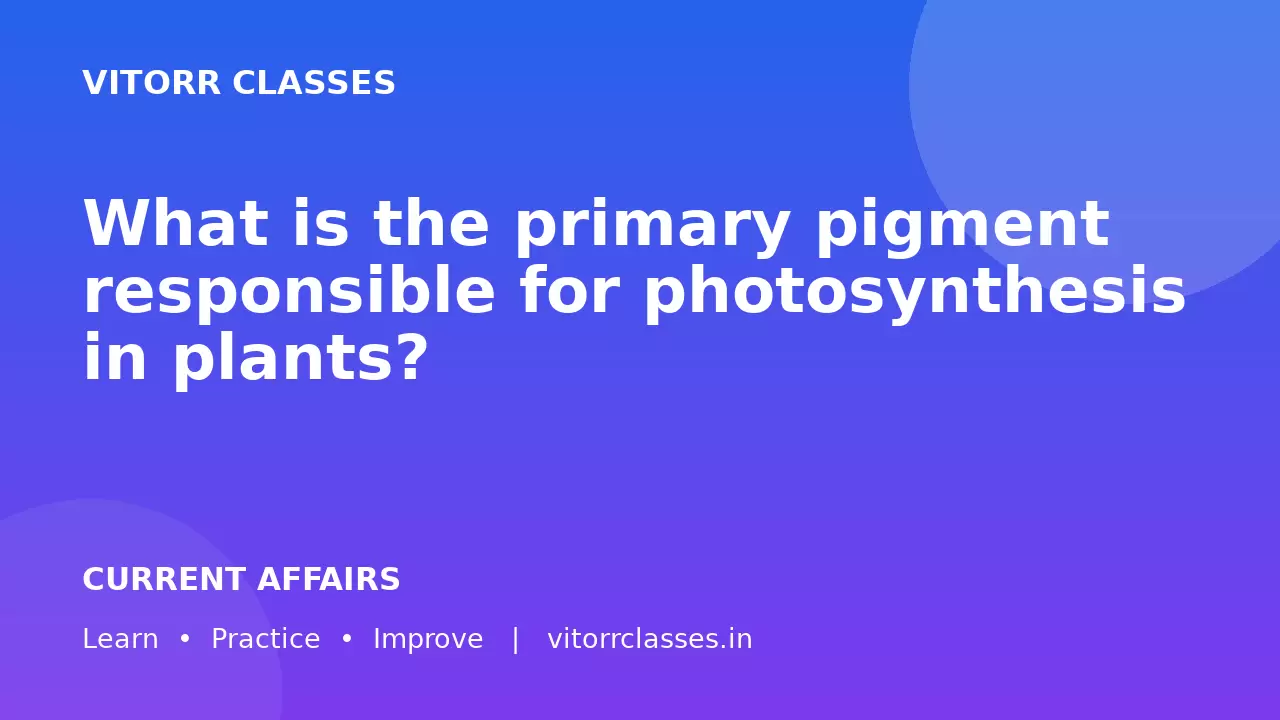 What is the primary pigment responsible for photosynthesis in plants?