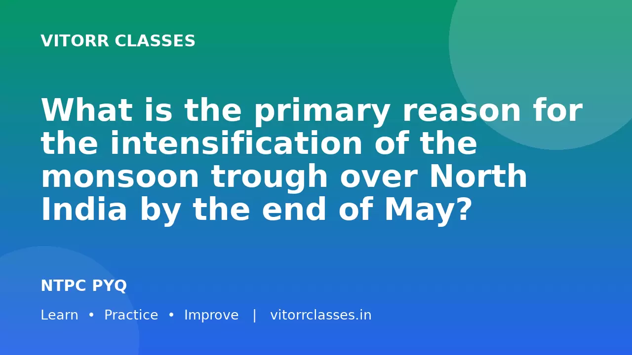 What is the primary reason for the intensification of the monsoon trough over North India by the end of May?