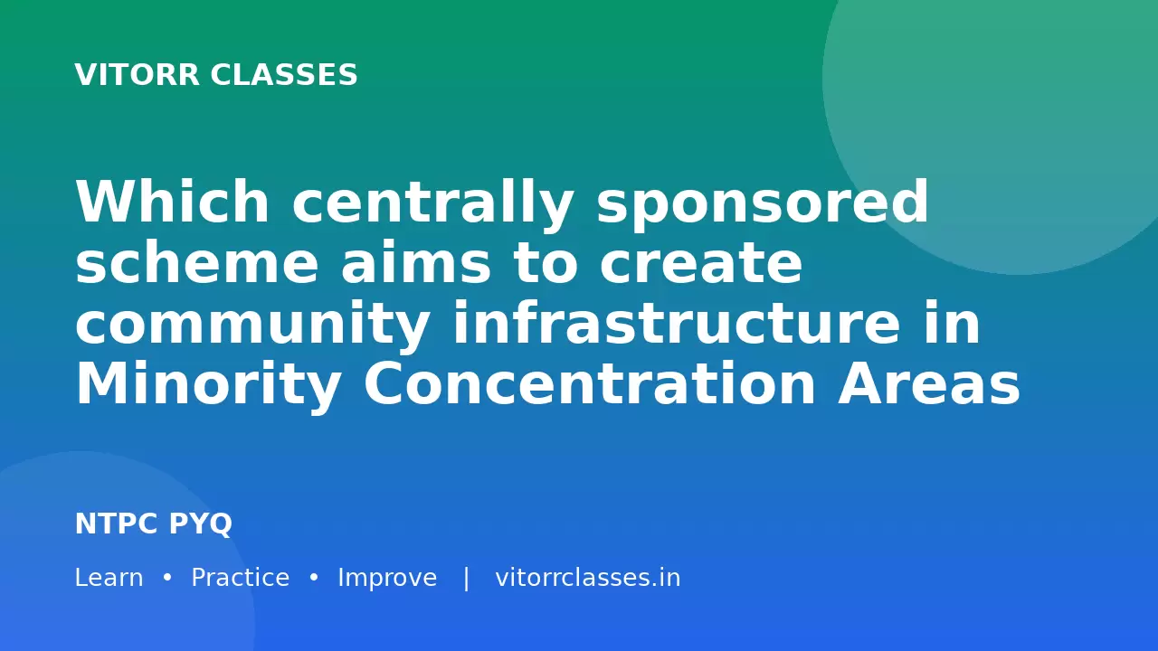 Which centrally sponsored scheme aims to create community infrastructure in Minority Concentration Areas (MCAs) to address development deficits, as stated by the Ministry of Minority Affairs in July 2025?