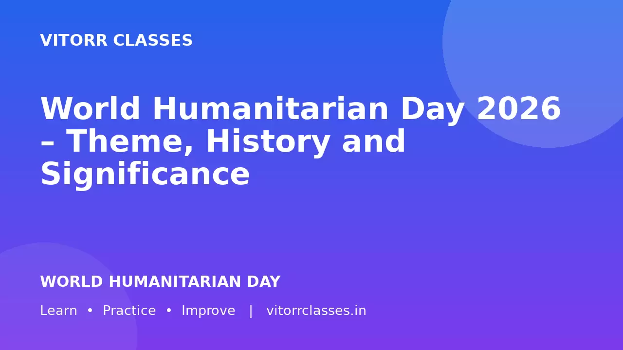 World Humanitarian Day 2026 – Theme, History and Significance